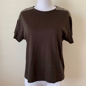 Zara Sequin Shoulder Top